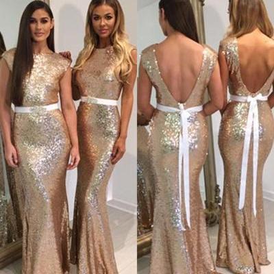 Bridesmaid Dresses, 2018 Gold Sequins Bridesmaid Dresses,Mermaid Bridesmaid Dress,Gold Wedding Party Dresses, Plus Size Bridesmaid Dresses,Bridesmaid Dress