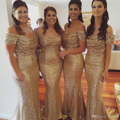 Bridesmaid Dresses, Gold Bridesmaid Dresses, 2017 Gold Sequins Bridesmaid Dresses,Mermaid Bridesmaid Dress,Gold Wedding Party Dresses, Plus Size Bridesmaid Dresses,Bridesmaid Dress