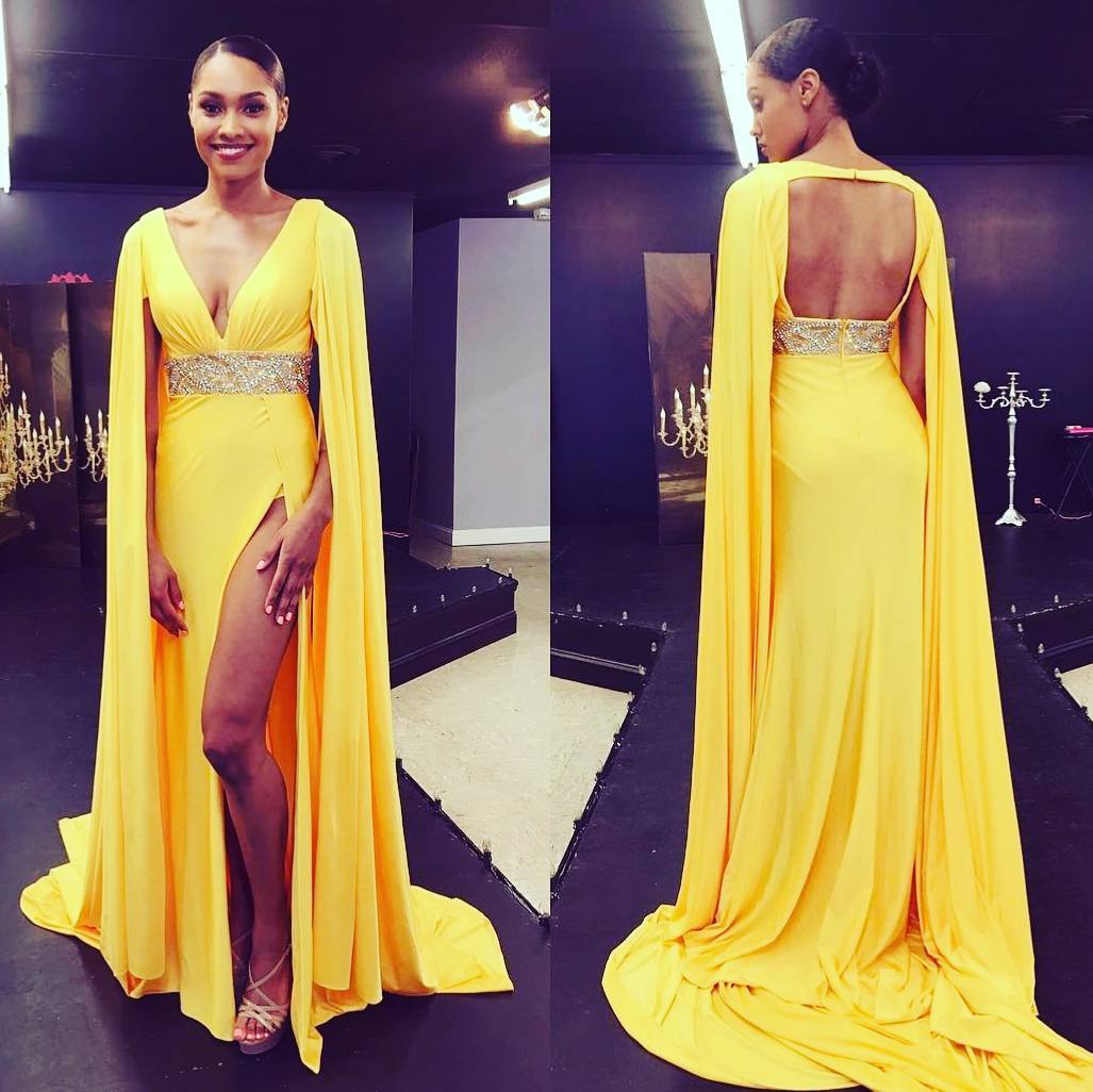 yellow sexy prom dresses