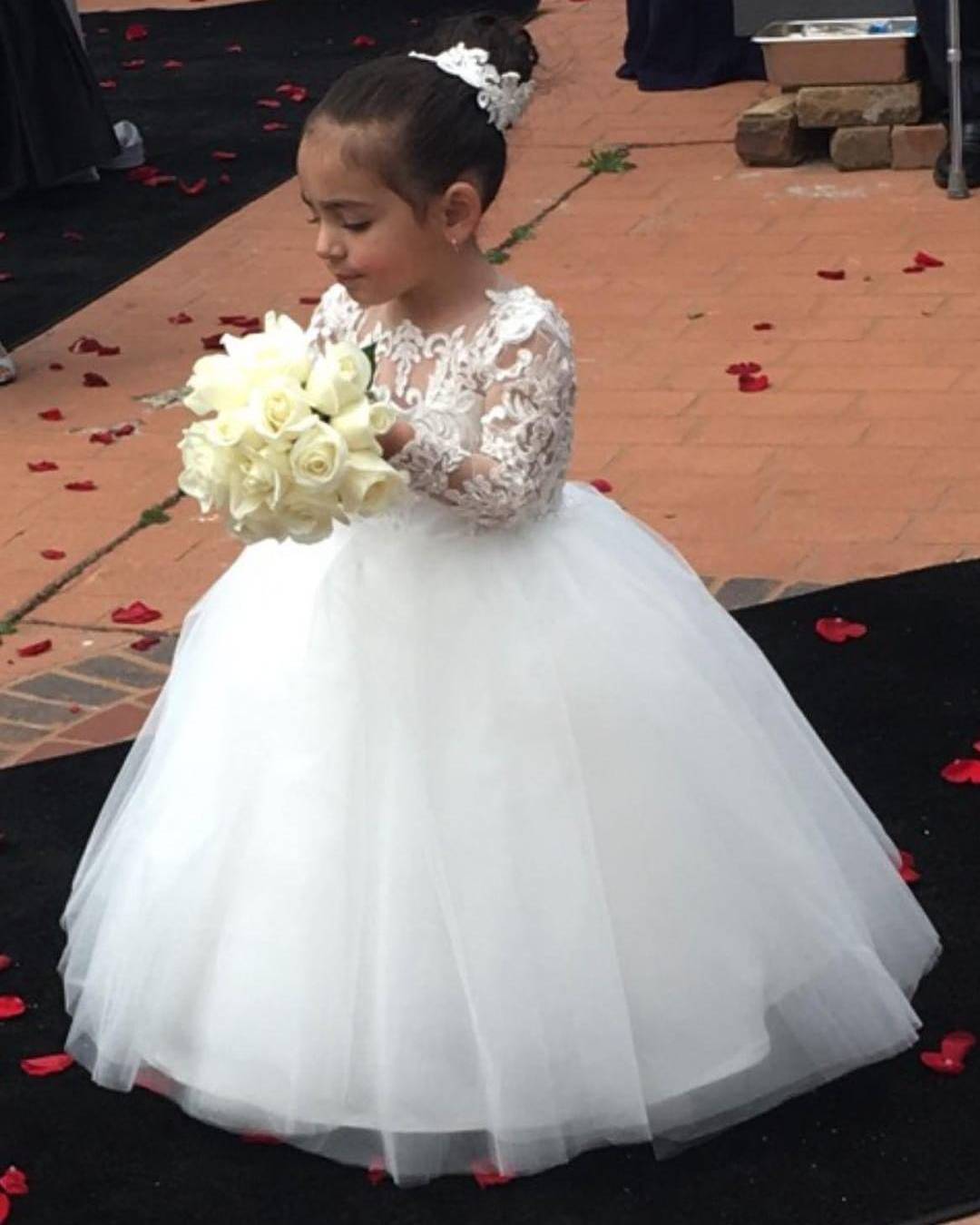 floor length flower girl dresses with sleeves