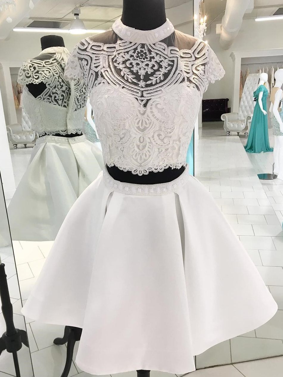 white short prom dresses