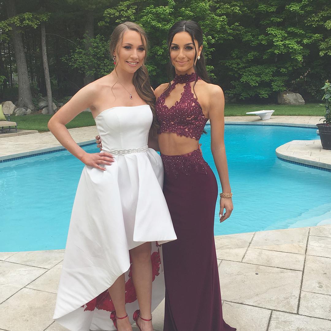 burgundy and navy blue prom