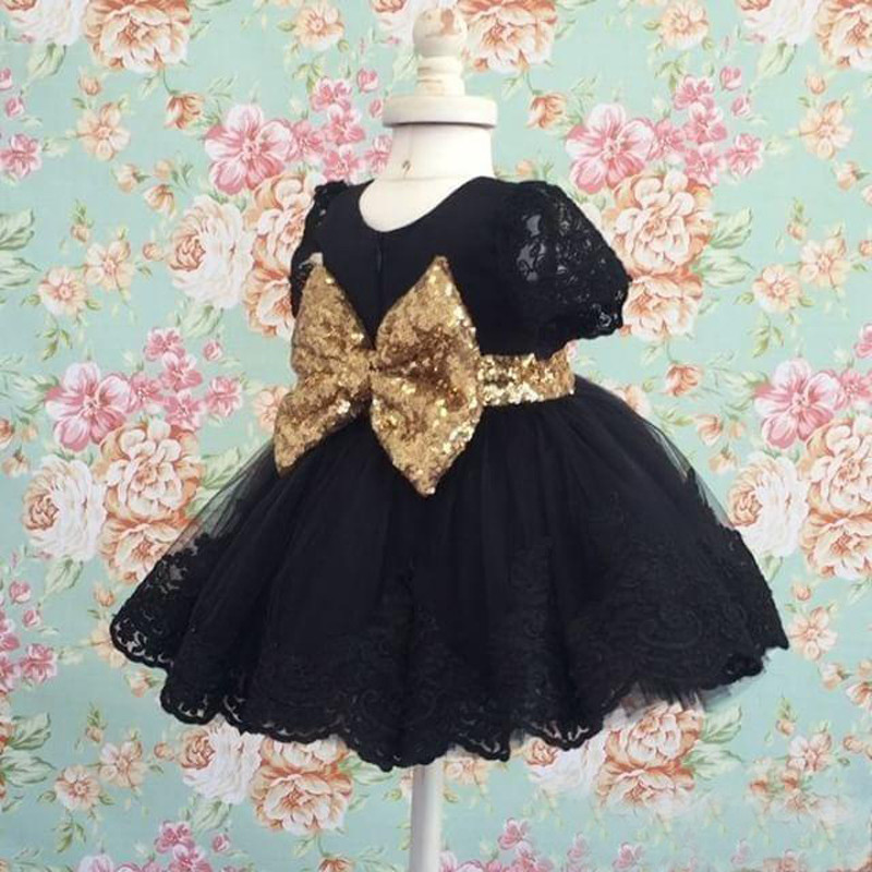 black and gold little girl dresses