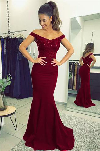 embellished burgundy dress
