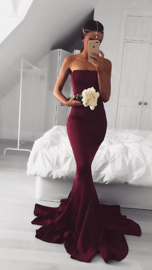 maroon tight prom dress