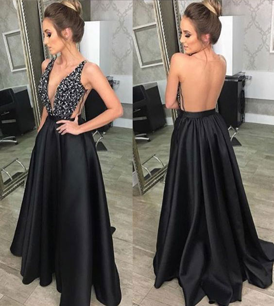 sheer black prom dress