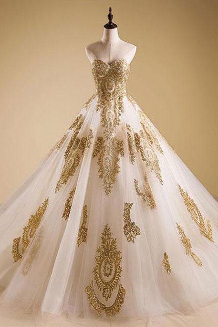 white gold quinceanera dresses