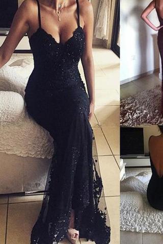 Vintage Spaghetti Strap Beaded Dress