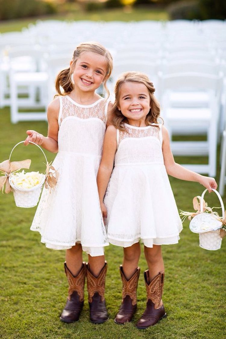 short white flower girl dresses