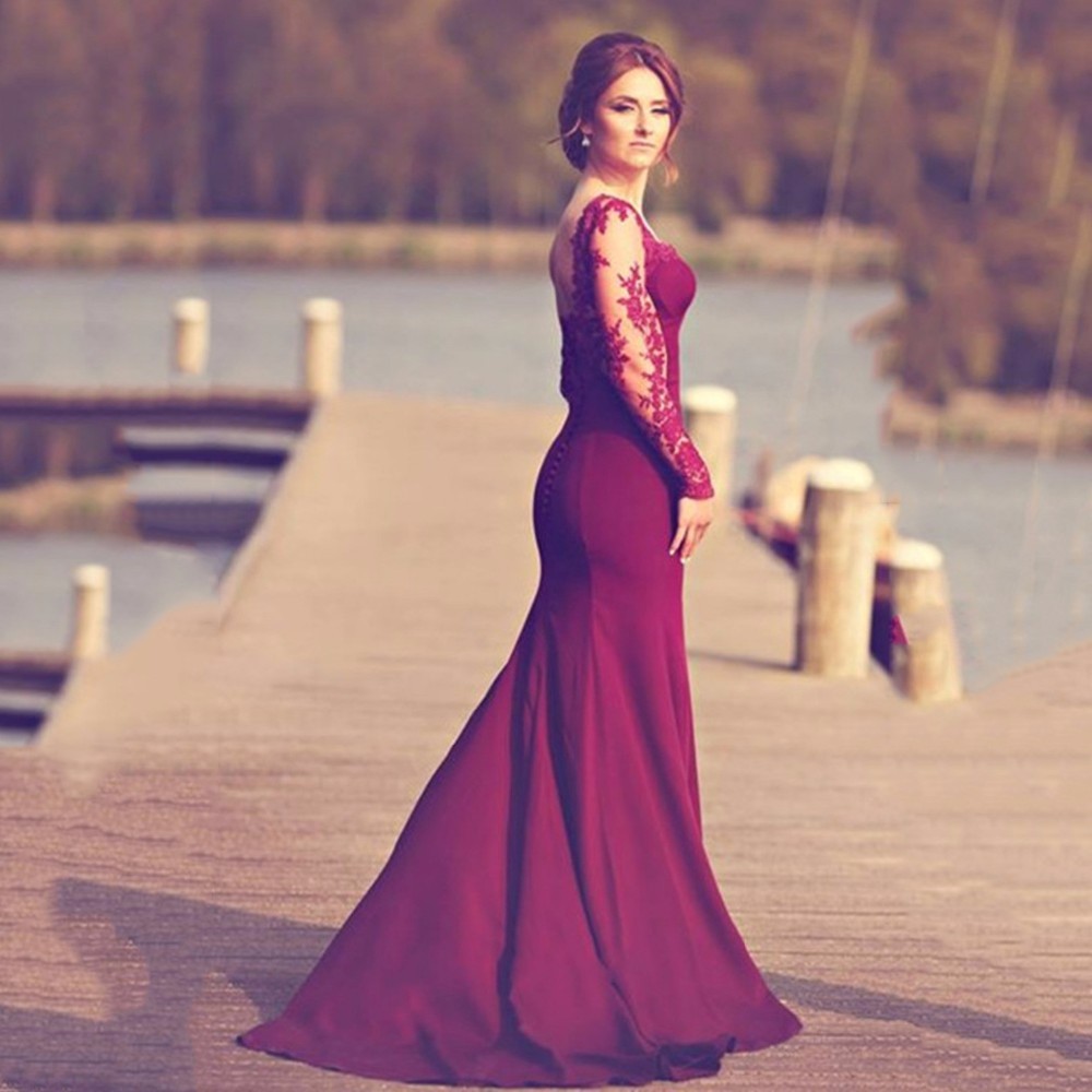 burgundy engagement dress