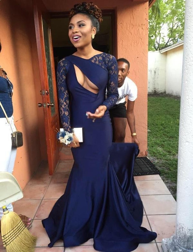 navy blue formal gown