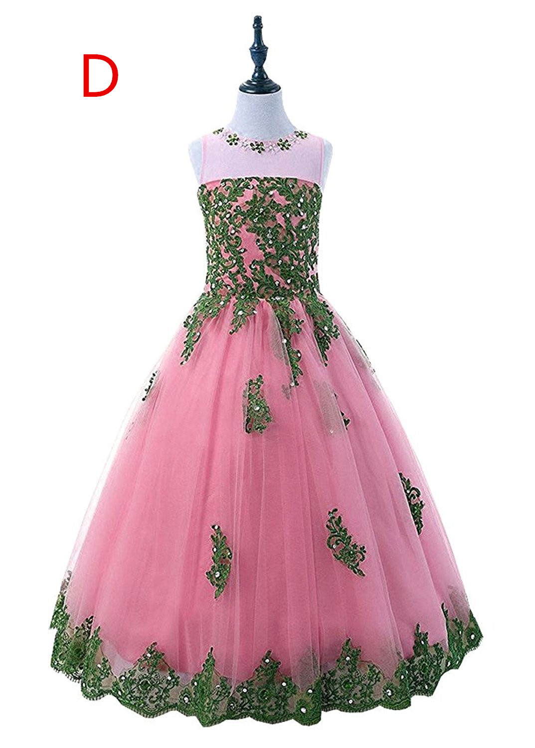 green and pink gown