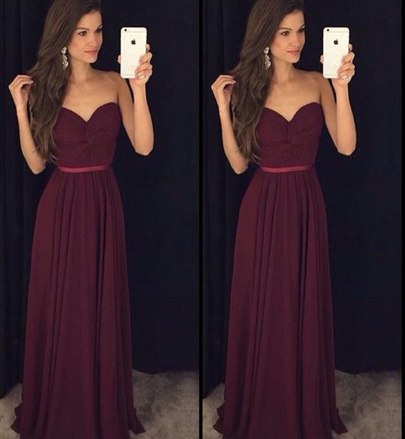burgundy reception dress