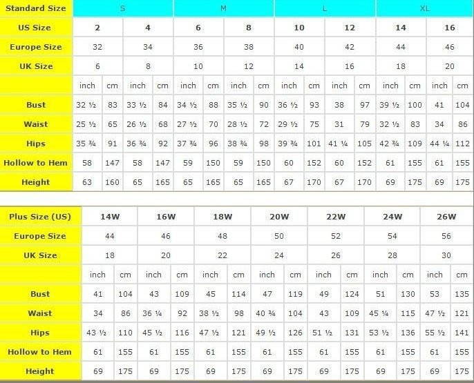 David S Bridal Bridesmaid Size Chart