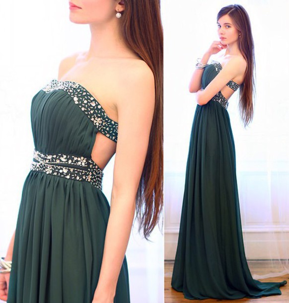 silver and green dress