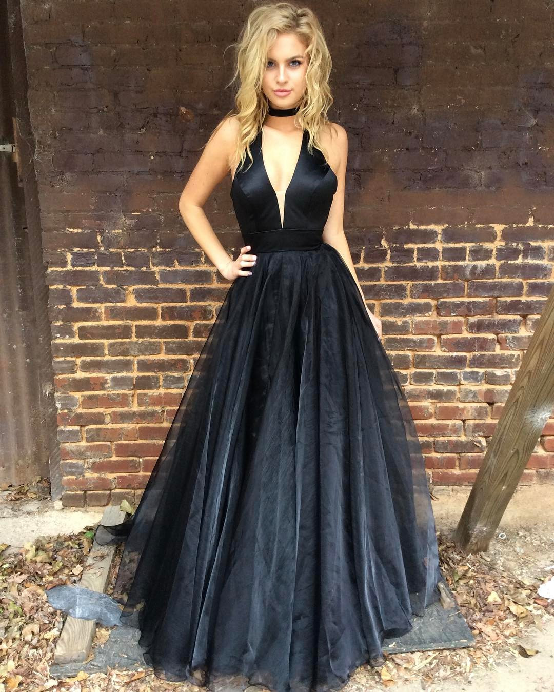 black a line prom dress