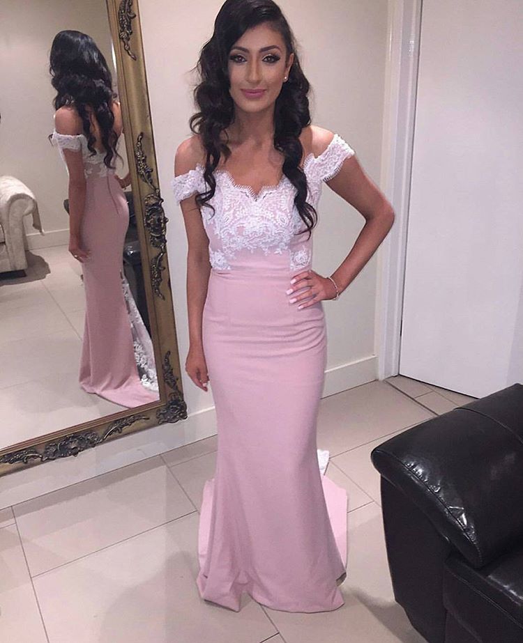 pink fitted prom dresses