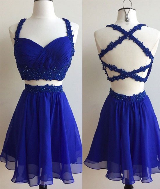 blue formal dresses short