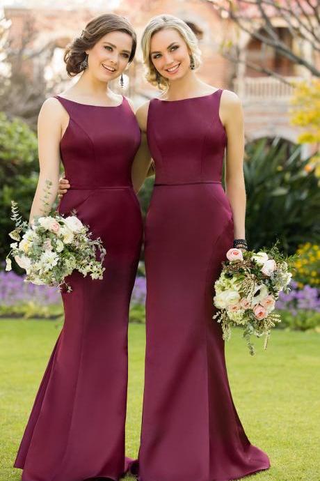 Bridesmaid Dresses Luulla Custom Made Burgundy Long Mermaid Bridesmaid Dress