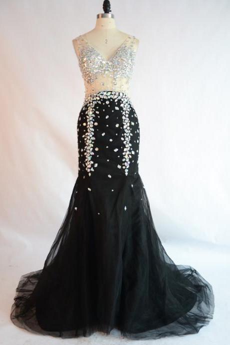 Gray Prom Dress,Lace Tulle Prom Dress,Evening Gowns on Luulla
