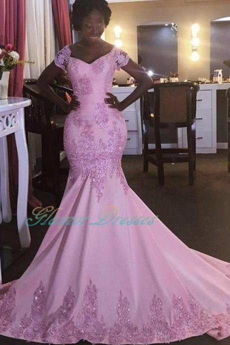 Sparkle White Sequin Mermaid Appliques Long Prom Dress Y1532 main image 1